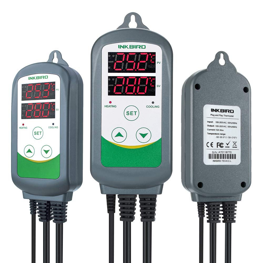 Inkbird Combination Set IHC-200 Humidity Controller ITC-308 Digital Two-Stage Temperature Controller for Heating Cooling