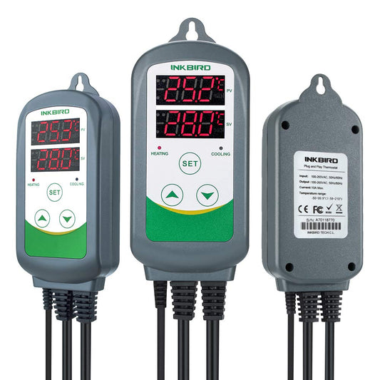 Inkbird Combination Set IHC-200 Humidity Controller ITC-308 Digital Two-Stage Temperature Controller for Heating Cooling