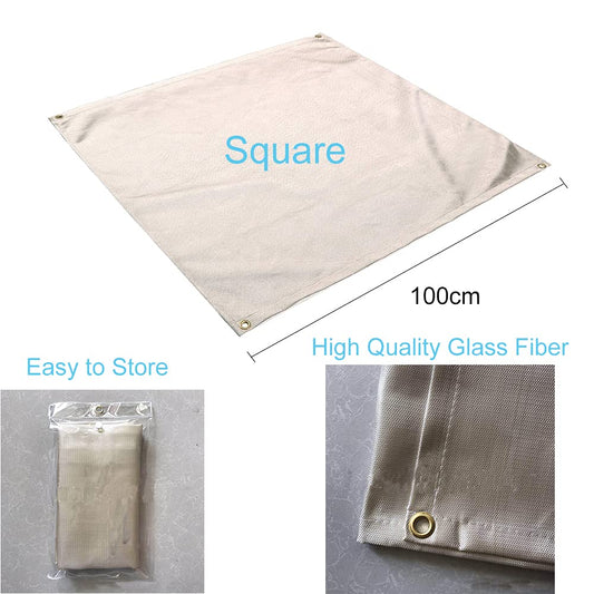 Hggzeg Fire Pit Mat, Grill Mat, fireproof glass mat, heat-resistant grill mat, highly flame-retardant protective mat for floor, patio, deck, lawn, outdoor or camping (size: 100 x 100cm)