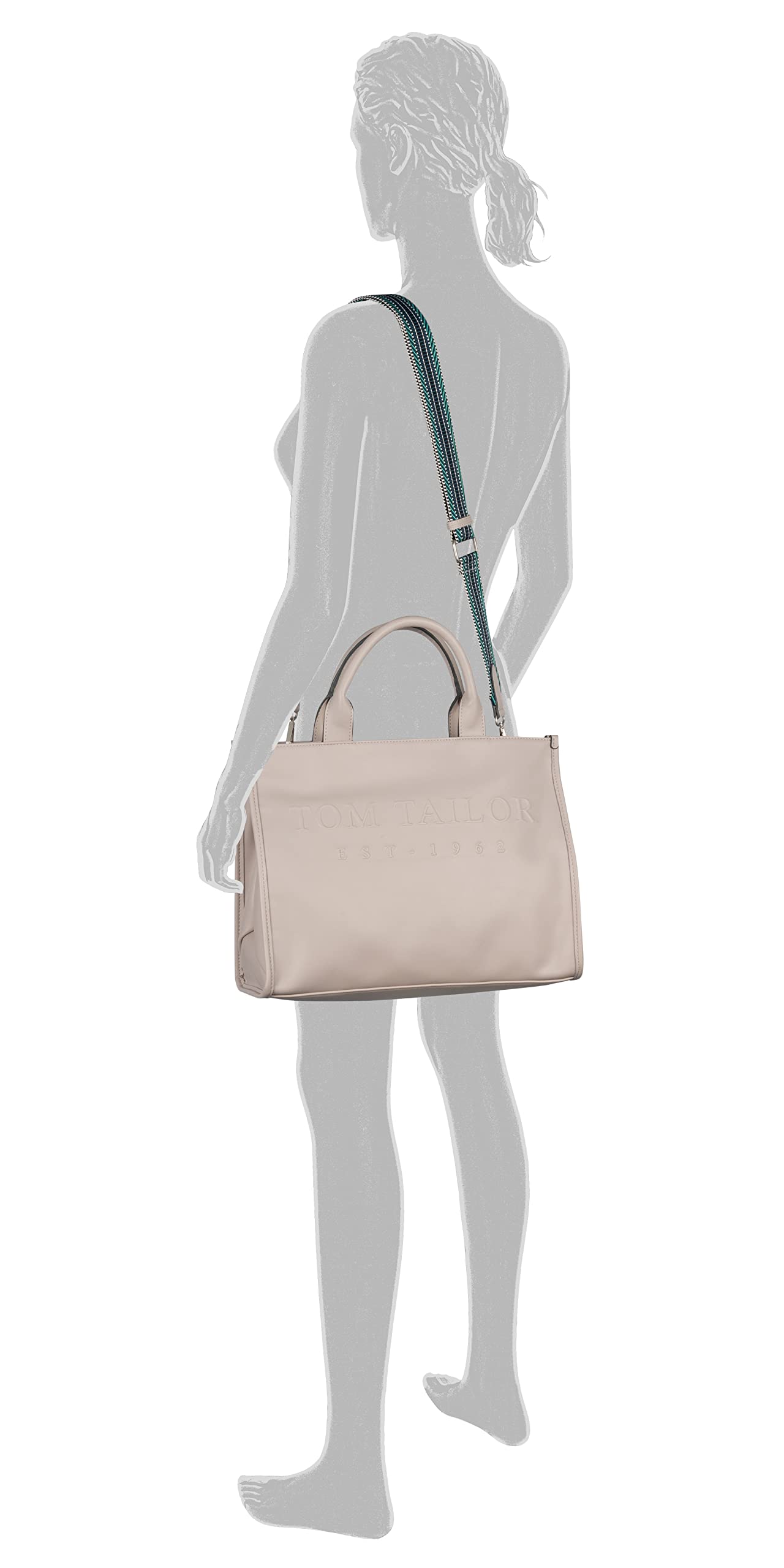 TOM TAILOR bags Teresa women's shopper shoulder bag with zipper medium gray.