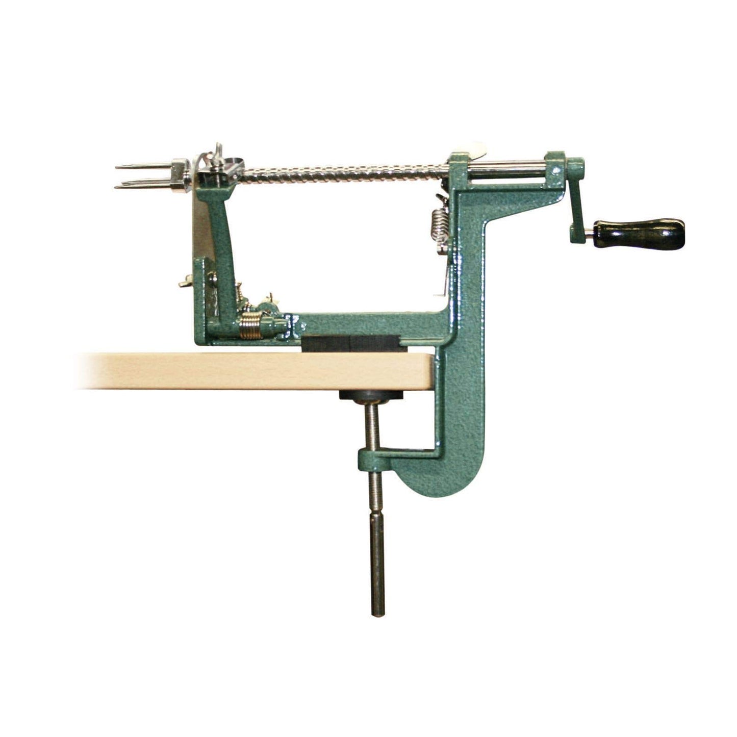 Westmark apple peeler/corer/slicer, with screw clamp for table mounting, 31 x 5.3 x 21 cm, Stainless steel/aluminum, Apple dream, Green/silver, 11432260