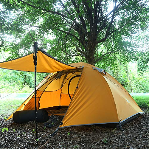 Forceatt tent 2 person camping waterproof 3-4 season, ultralight tents with small pack size, dome tent instant setup for trekking, outdoor, festival. (2 people-Khaki grey)