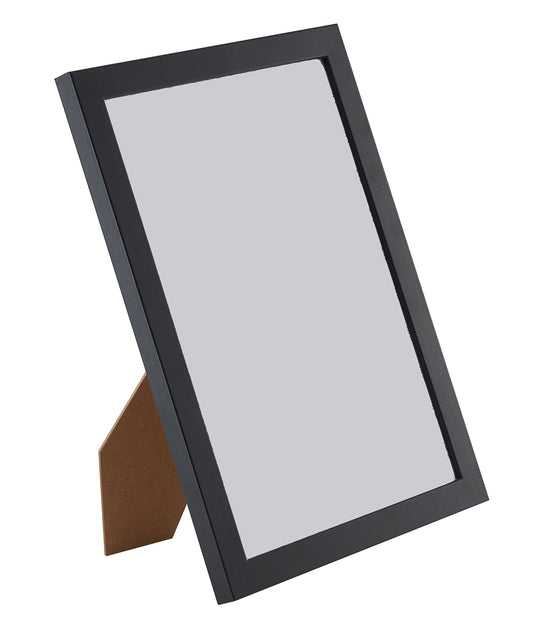 ACAZA A4 picture frame 21x29.7 cm 2-piece set Black, MDF wood with shatterproof acrylic glass, for photos, posters, and puzzles, wall mounting, vertical and horizontal format.