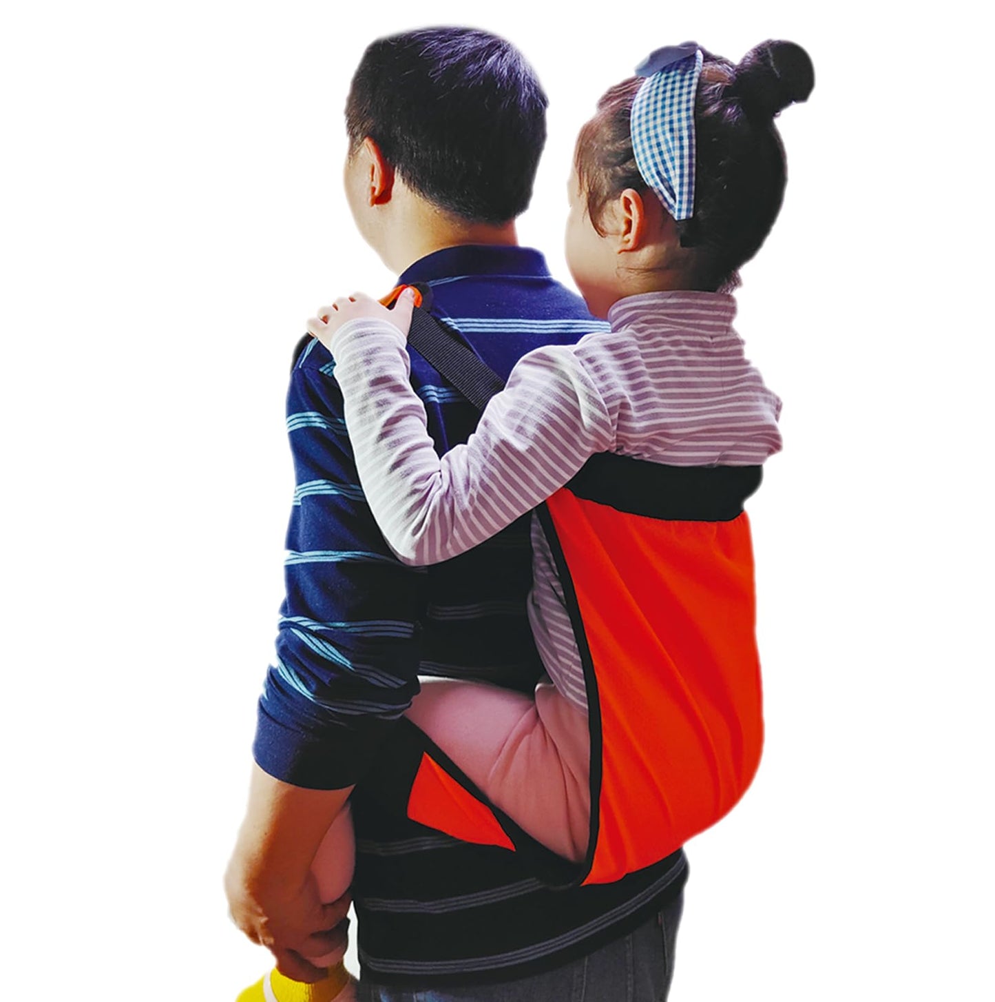 Orange durable baby wraps for carrying infants and toddlers. Lightweight and soft, with back straps for outdoor activities like hiking. Convenient sling transfer for lifting children into cars, wheelchairs, vehicles, or beds.