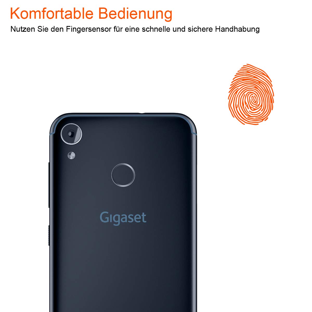 Gigaset GS185 Smartphone contract-free (13.97 cm (5.5 inch) HD+ Display, 16GB storage, Android 8.1) midnight blue