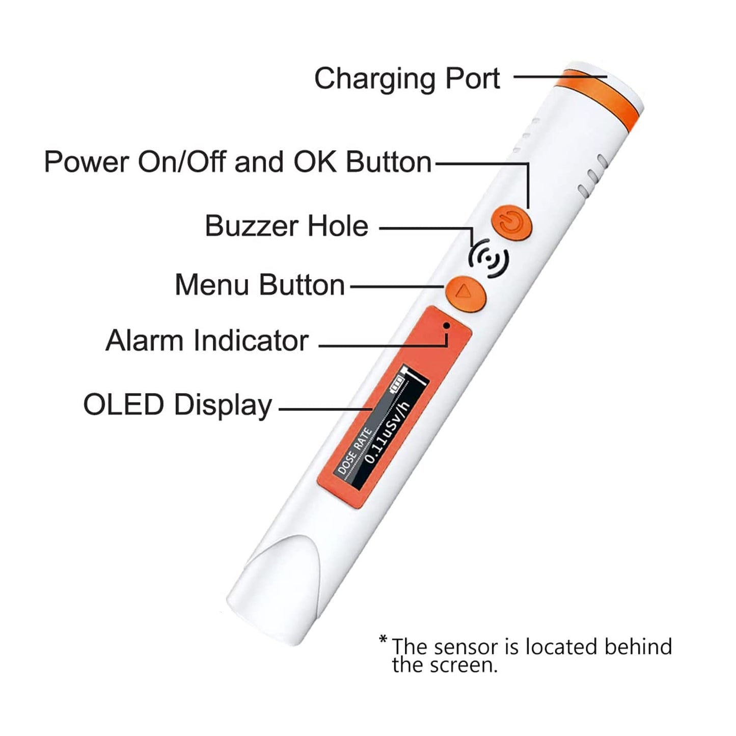 Improved Geiger counter personal dosimeter Highly sensitive nuclear radiation detector Portable beta gamma X-ray radiation monitor