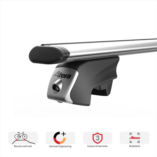 Atera 048522 Car Roof Rack Signo RTD - Aluminium Aero Profile silver - for cars with flush roof rails - 122 cm