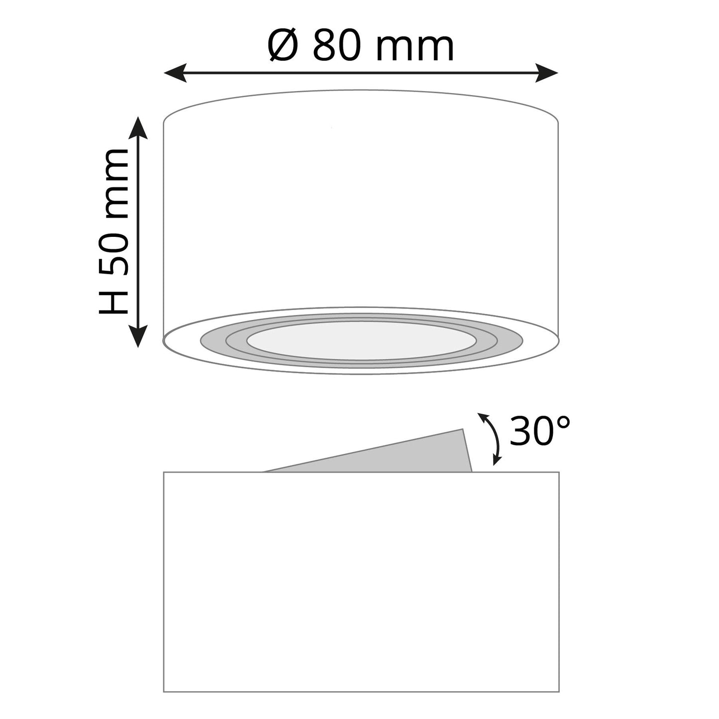 SSC-LUXon CELI-1W 4-piece set of LED surface-mounted spots in white round design - 4x surface-mounted spotlights flat swivelling with fourSTEP LED 4W warm white dimming without a dimmer.