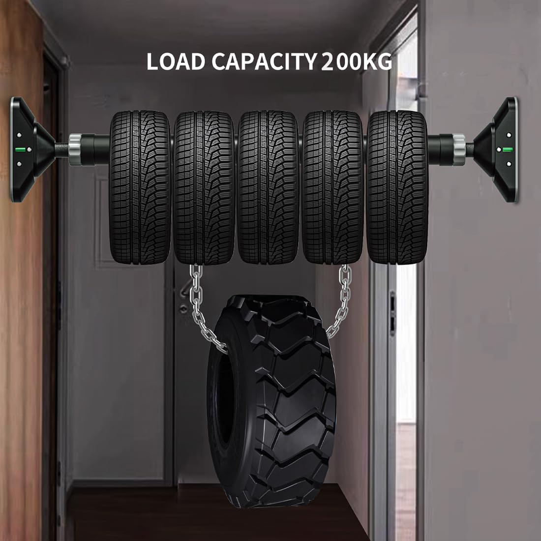 PROIRON Pull-up Bar without screws for door frame, extendable 72-97 cm, reinforced for up to 200 kg capacity, 17x5 cm PVC mats, with anti-fall protection and hand padding.
