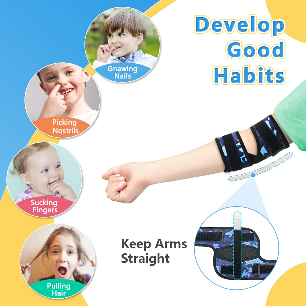 Mybow Thumb Sucking Stop for Kids Finger Nail Biting Prevention Hand Stop Sucking Guard for Toddlers Biting Treatment Kids Elbow Immobilizer Brace Thumb Sucker Stopper (2PCS)