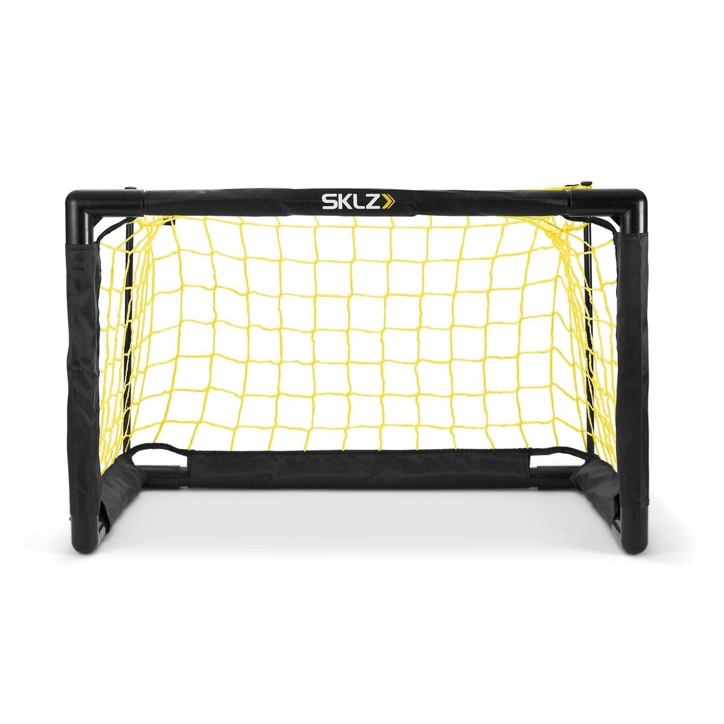 SKLZ Pro Mini Goal, includes 5" soft ball, easy to assemble, White/Yellow
