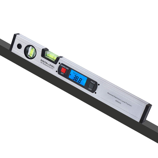 Inclinometer, RISEPRO Digital Inclinometer Angle Finder Gauge Spirit Level Vertical Magnet 360° Range 416mm long with backlight 82112 S.