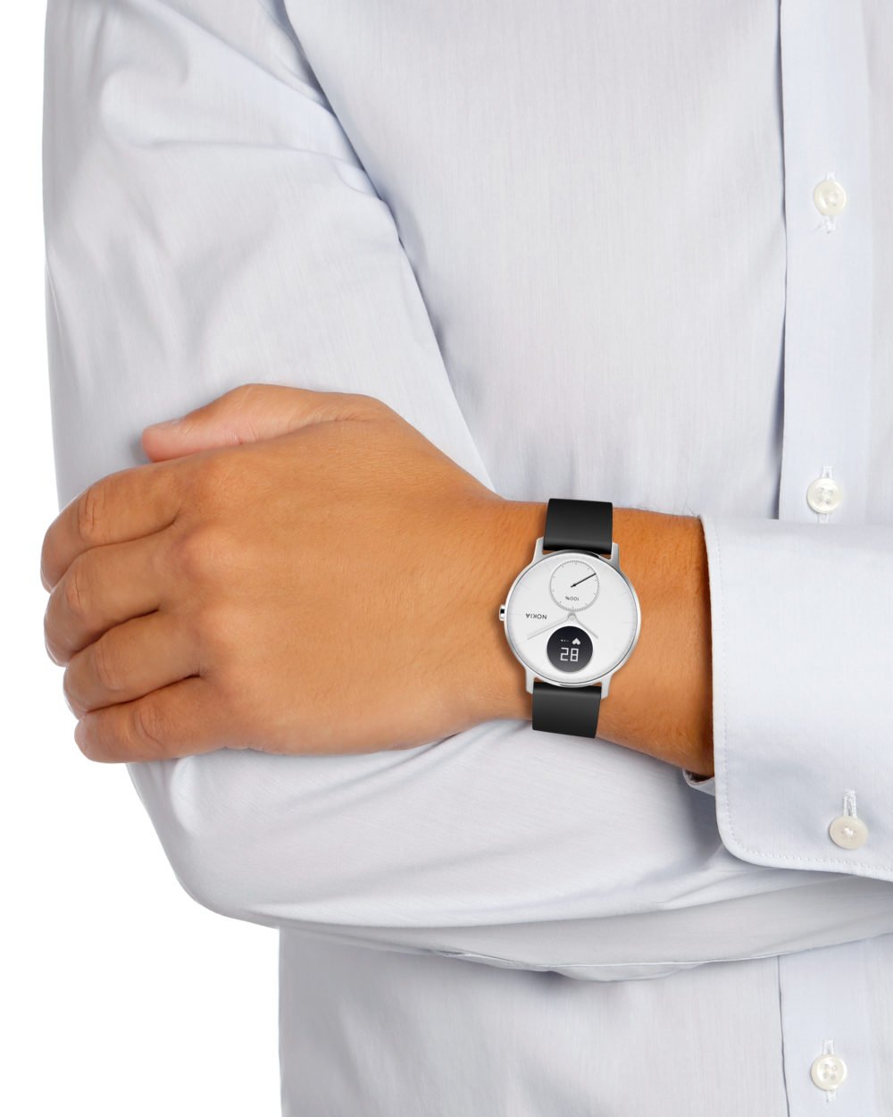 Withings Steel HR - Hybrid Smartwatch - Activity tracker with Connected GPS, heart rate monitoring, sleep tracking, smartphone notifications, waterproof and a battery life of 25 days.