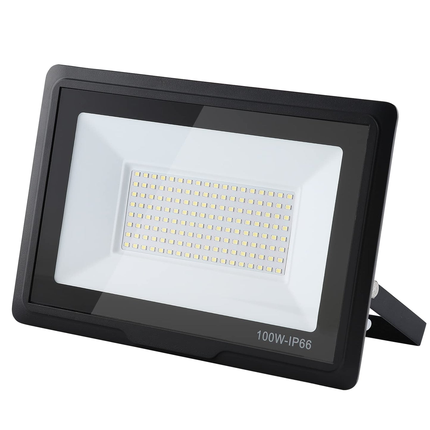 100W Floodlight: 6000K Cool White Super Bright 10000LM IP66 Waterproof LED spotlight for backyard/stadium/workshop outdoor lighting (4pcs, 100W)