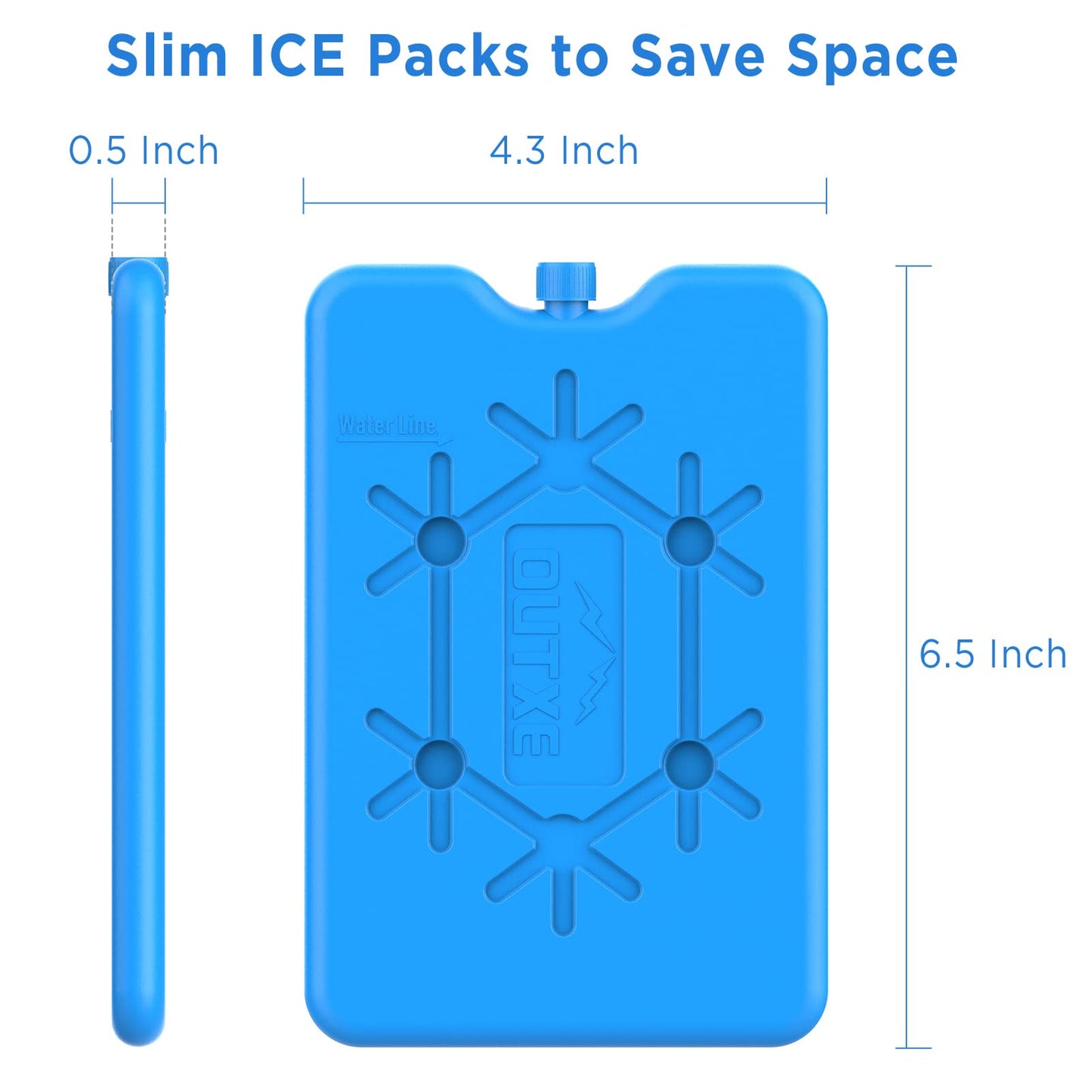 OUTXE 8-pack Ice Packs for lunch, cooler bag, and small cooler - Ice packs for cooler bag - Extra Thin & Long Cooling Performance on the go