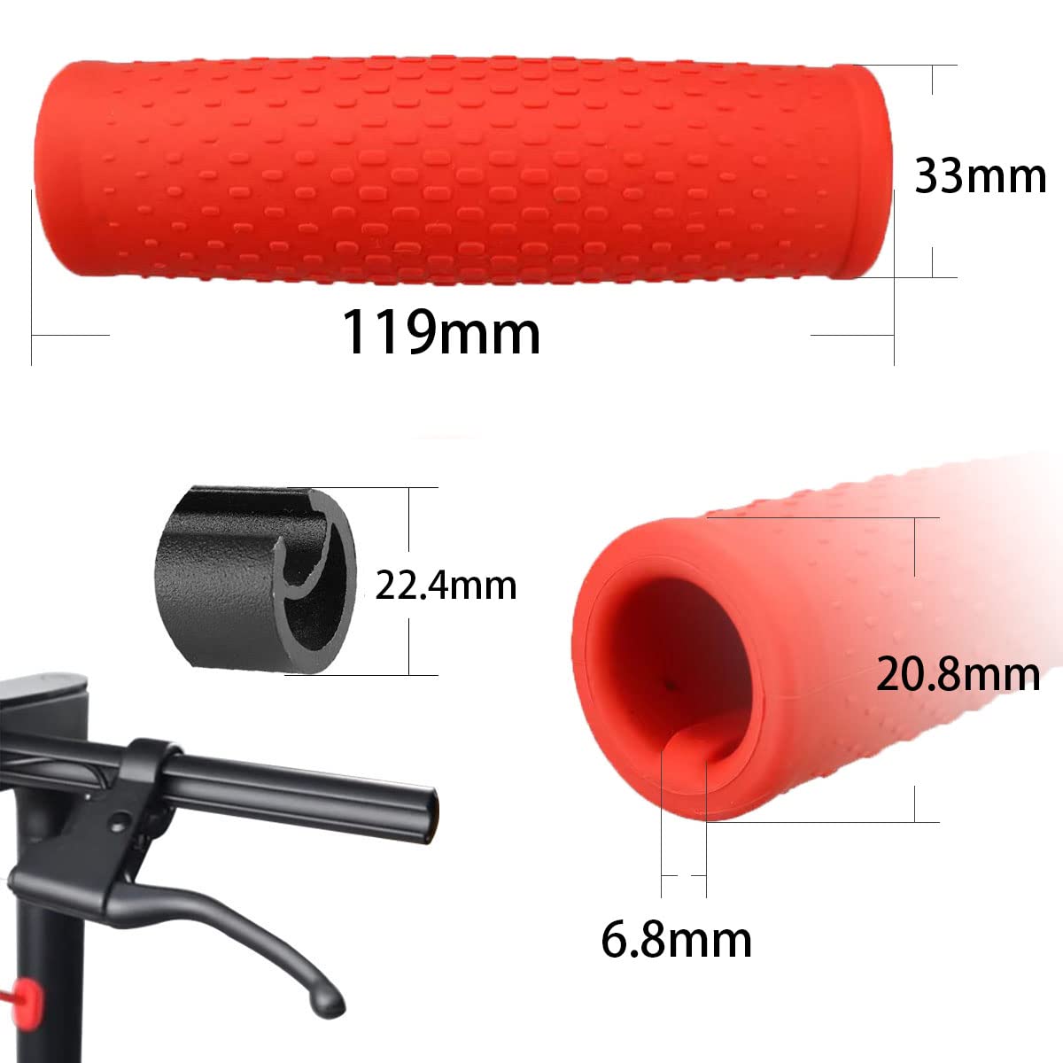Gleamydot Electric Scooter Front Guard and Rear Wheel Fender Grips Kit Compatible for Adult Mi Xiaomi 1S Essential Pro2 Electric Scooter 3 Electric Scooter Accessories (red)