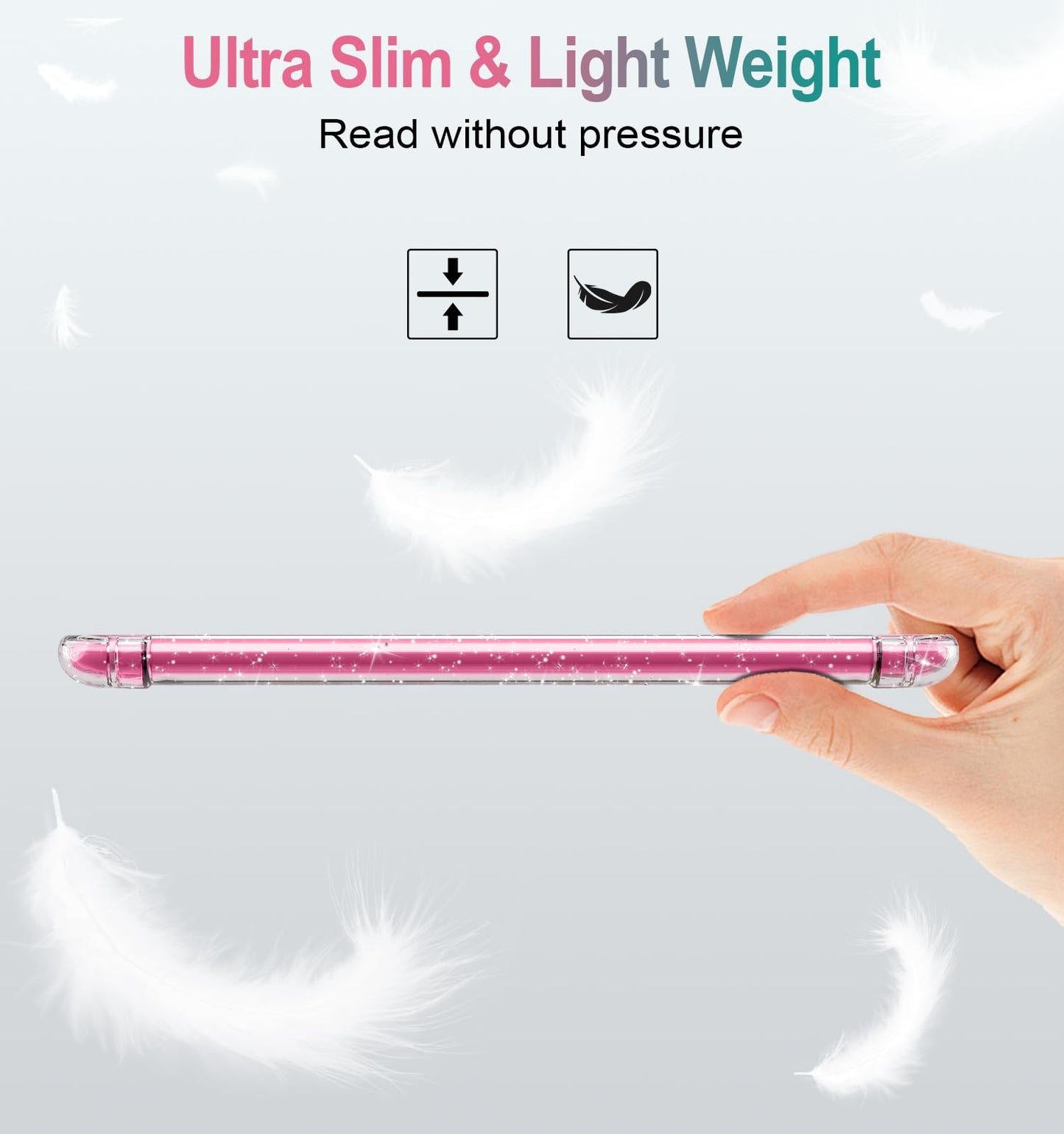 MoKo case for 7" Kindle Paperwhite(12th Gen) 2024 and Kindle Colorsoft Signature Edition (1st Gen), Ultra-thin Soft TPU Clear Back Case Transparent, Clear Glitter