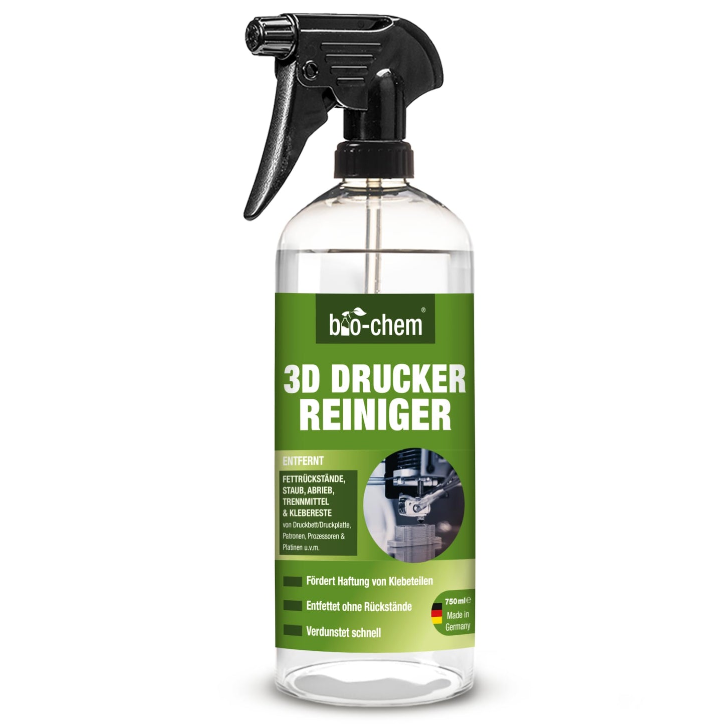3D printer cleaner 750 ml spray for all 3D printers, PC parts, and other electrical devices I Environmentally friendly 3D print bed cleaner with high solvency I Odorless and non-hazardous