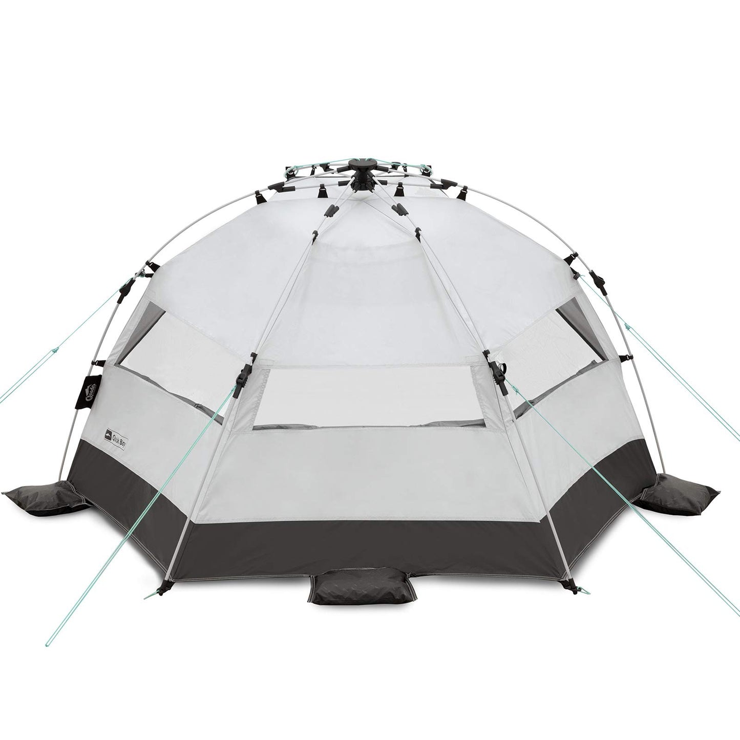 Qeedo Quick Bay beach shelter with UV protection (UV 80), beach tent with Quick-Up system - Sandgrey