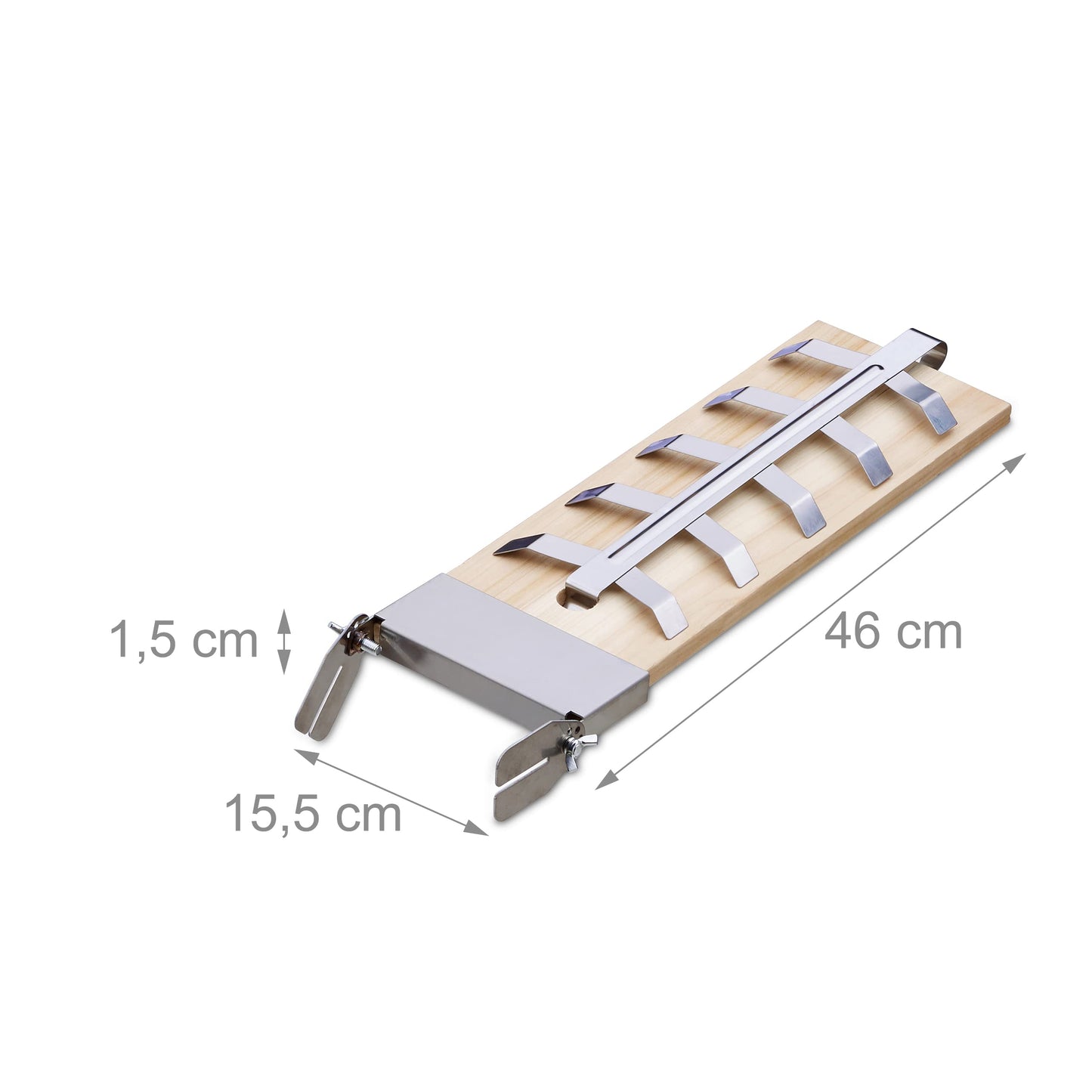 Relaxdays Cedar Planks for Grilling Salmon, Set of 2, Cedarwood Board, Adjustable Stainless Steel Holders, Natural