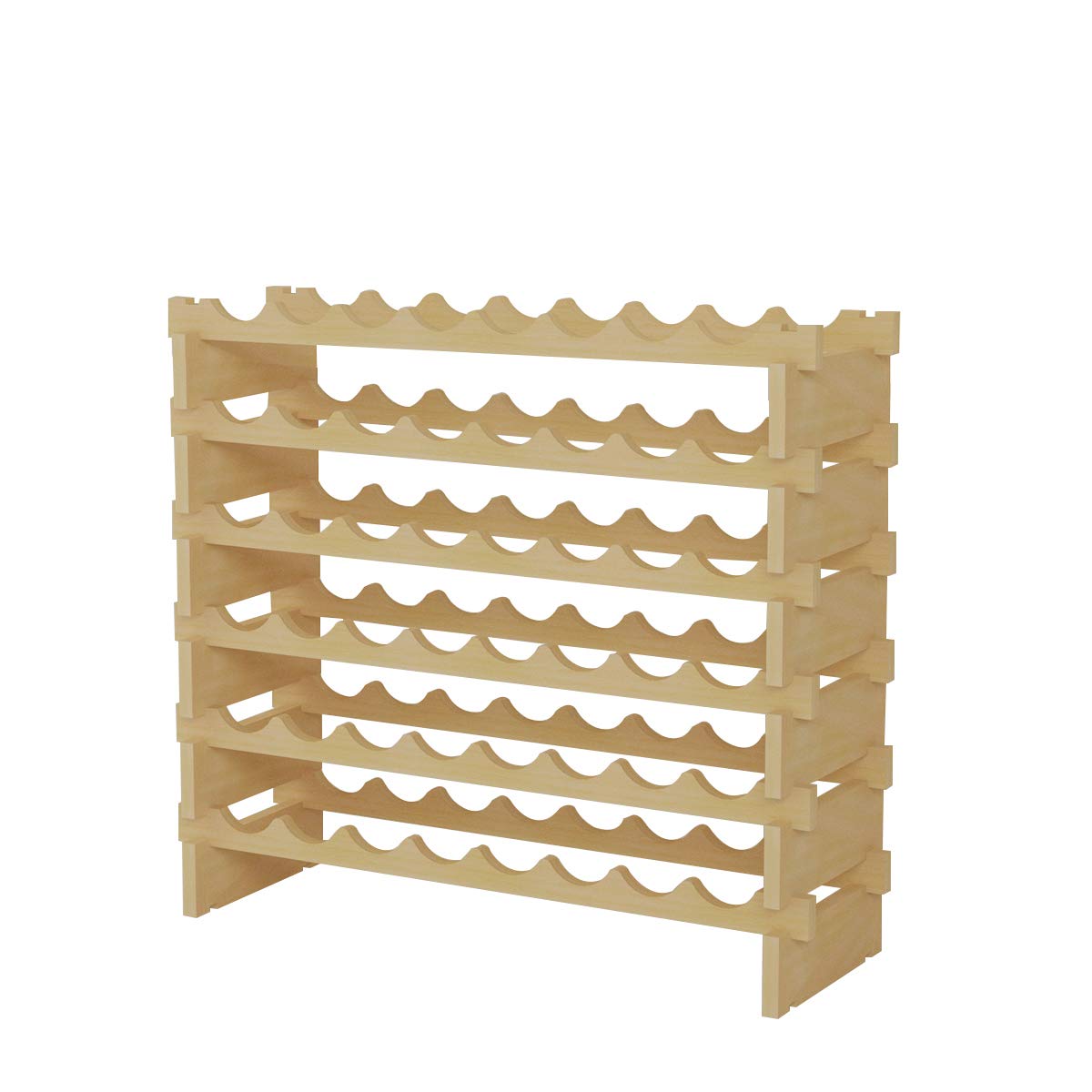 SOGES wine rack, wine storage, wine stand, bottle rack made of untreated wood with 6 tiers for 48 bottles, size 90 * 30 * 81CM.