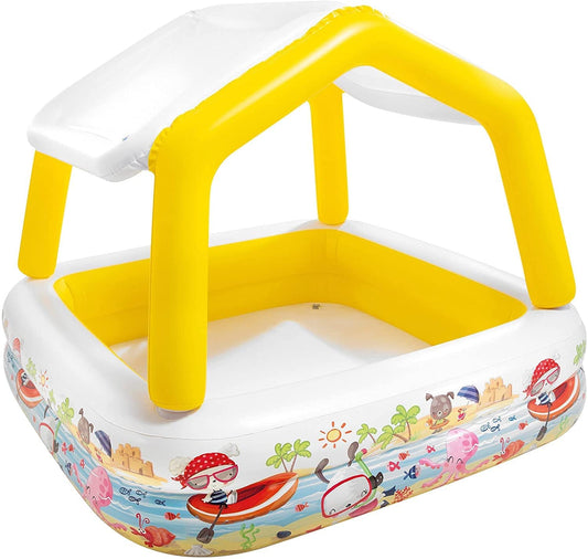 Intex 57470NP - Inflatable Aquarium Pool with removable sunshade, vinyl, Multicolored, 157x157x122 cm