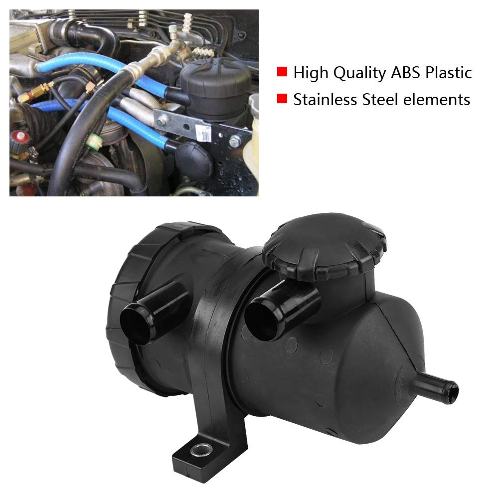 Reminnbor Universal Oil Air Separator 3931030955 - Oil sump made of ABS plastic and stainless steel - Black-silver - Universal for vehicles with motor oil
