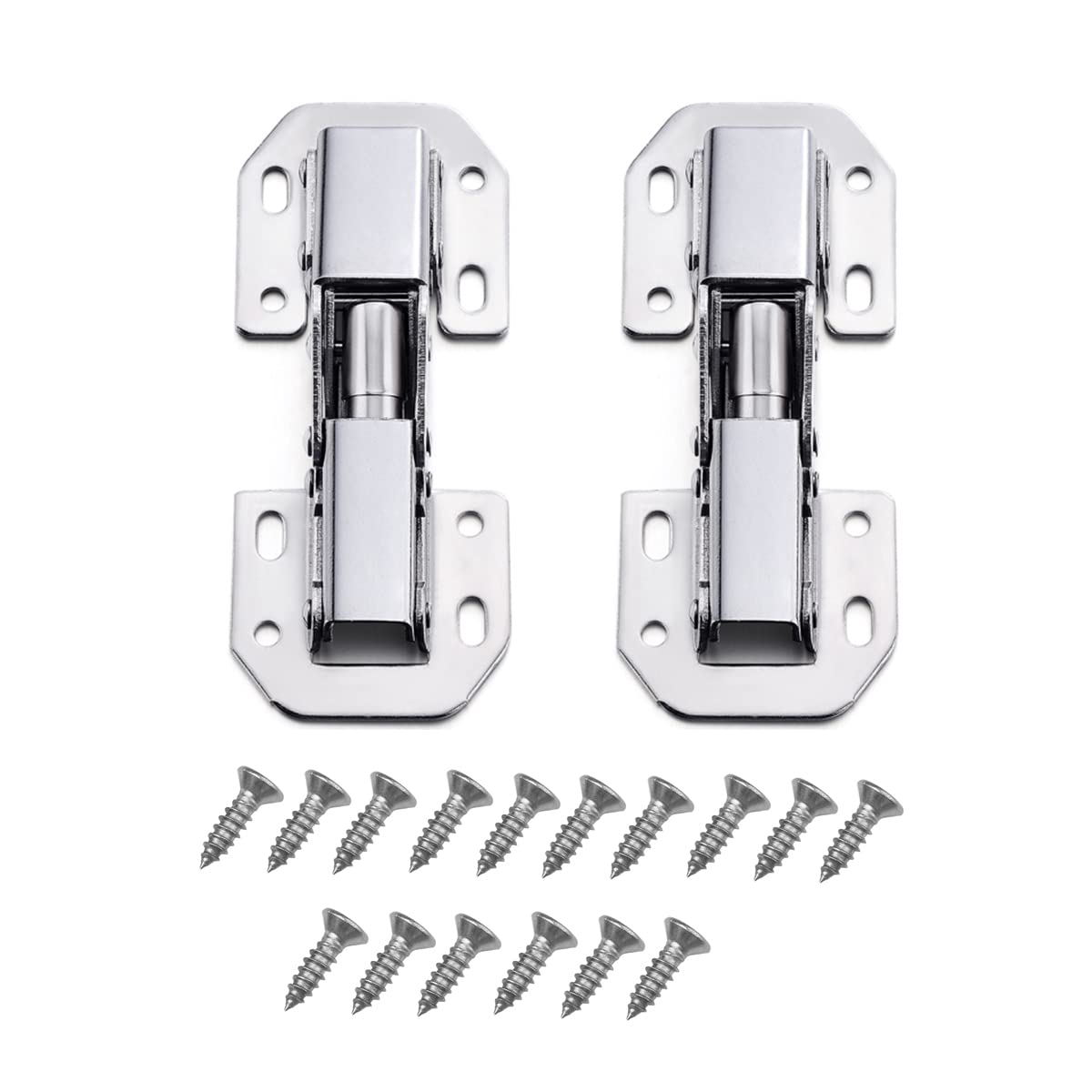 Qrity 8x Spring Opening Angle 90° Butt Hinge for Kitchen Cabinet Doors, No Slot Required, Suitable for Door Panel Thickness 4-22mm.