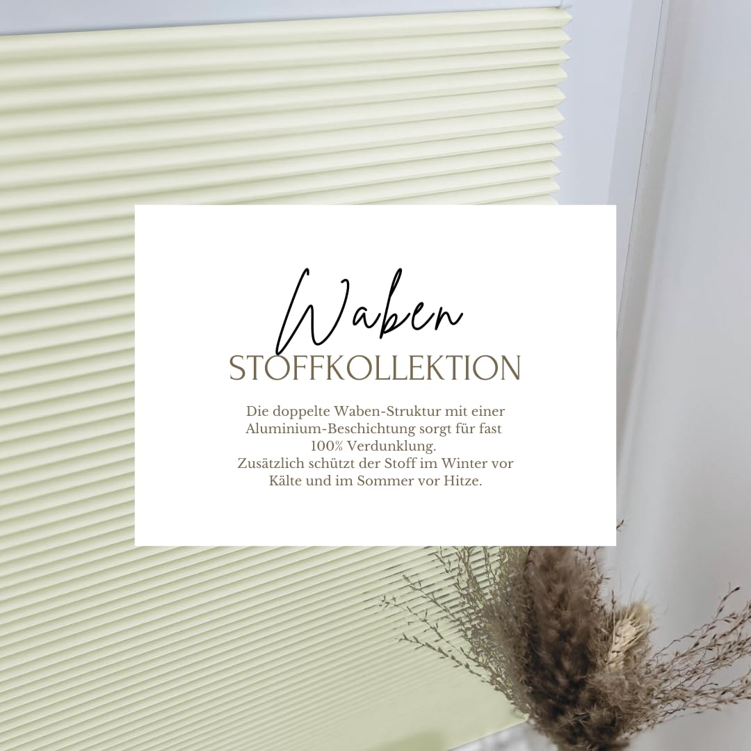 Home-Vision® Premium Double Pleated Honeycomb Pleated Shade without Drilling with Clamp Fix (White-Cream, W75cm x H120cm) Modern Clamp Fix Pleated Shade with Heat and Sun Protection for Windows Thermo.