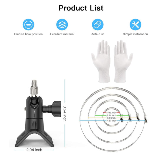 HOLACA Mount Compatible with Eufycam 1/2/2C/2C Pro/3/3C/E, Arl o Camera, Fits All Cameras with Standard 1/4-Inch Thread, Black | 1 Piece