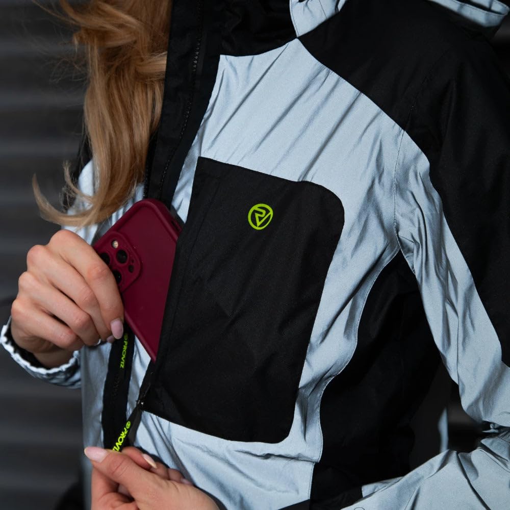 Proviz Women's Reflect 360 Outdoor Jacket - Silver/Black, Size 8