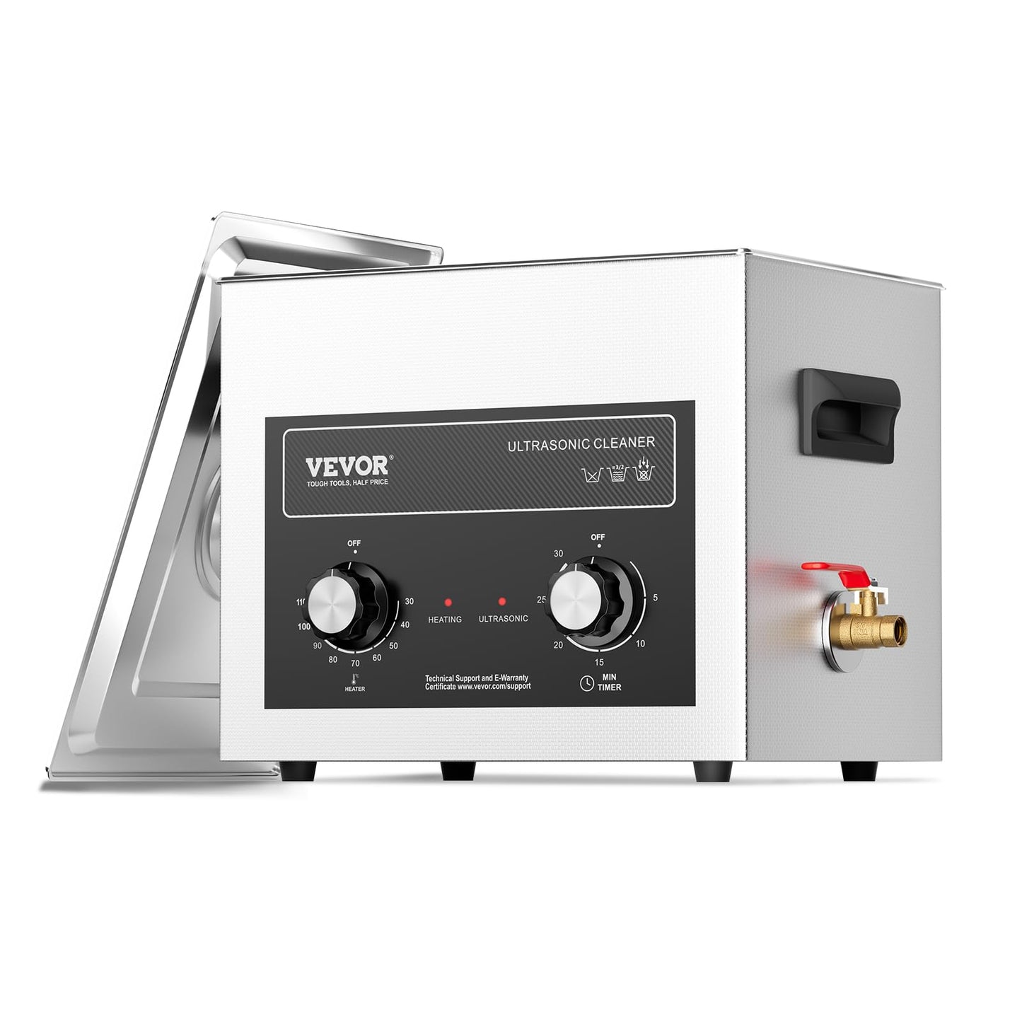 VEVOR 10L Ultrasonic Cleaner with Heating Timer & Basket, professional digital cavitation machine, 240W cleaning machine for laboratory tools metal parts carburetors brass auto parts engine parts