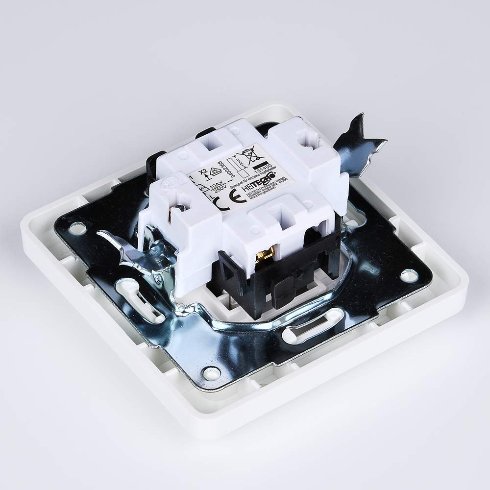 ABSINA 6 Piece Flush-mounted Switch White 250V AC 10A with Frame Insert and Switch Label - Switch Switch Flush-mounted Switch