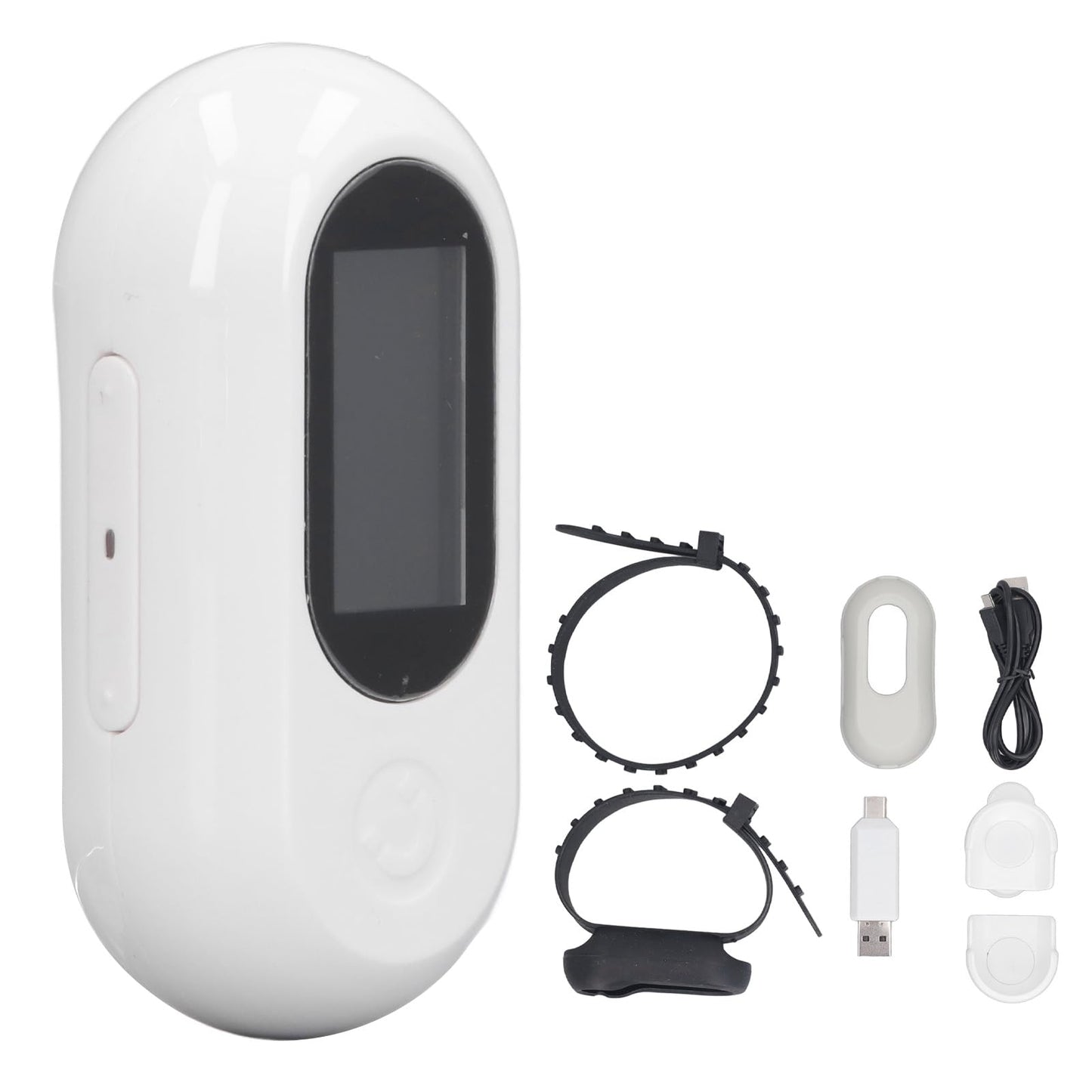 Jectse cat collar camera, no Wi-Fi required, 120-degree wide-angle pet camera, action camera with video recording, pet camera for indoor and outdoor use (White)