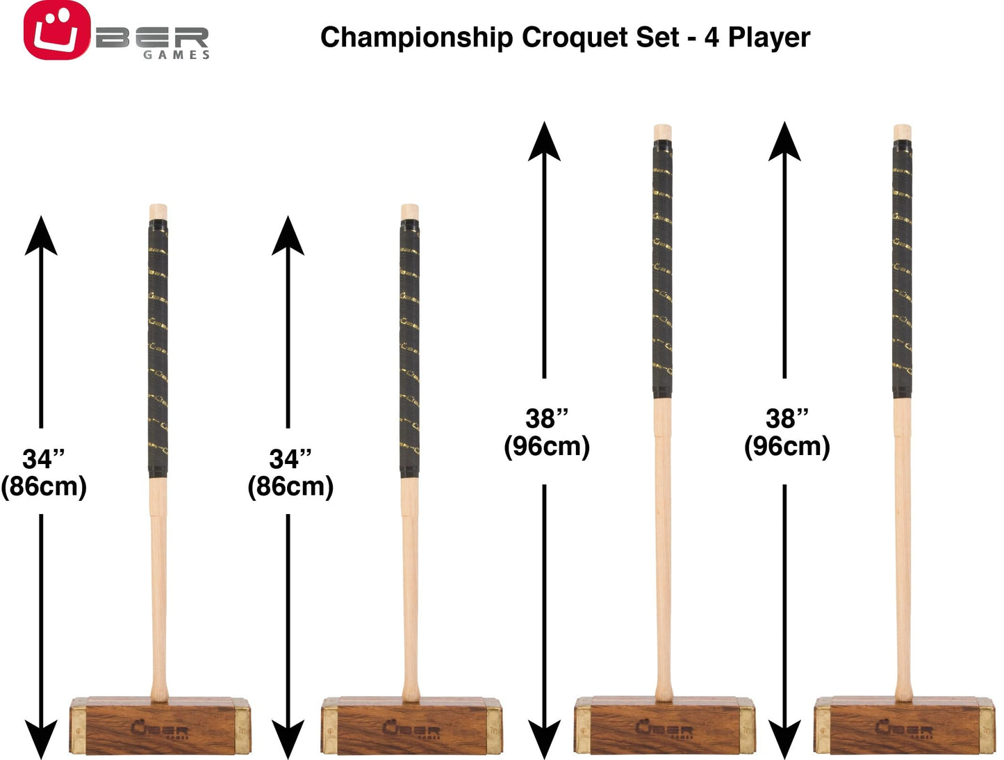 Mega Pro Championship Croquet Set - English Manufacturer - Complete and Ultra Luxury - Hardwood Mallets - Metal Gates - Flags - Plastic Balls