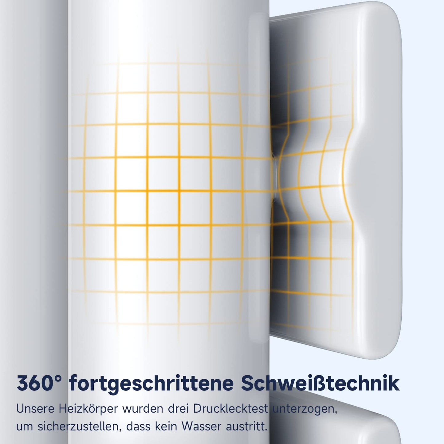 SONNI flat towel radiator 762 x 600 mm in white with side connection panel. 781W towel warmer.