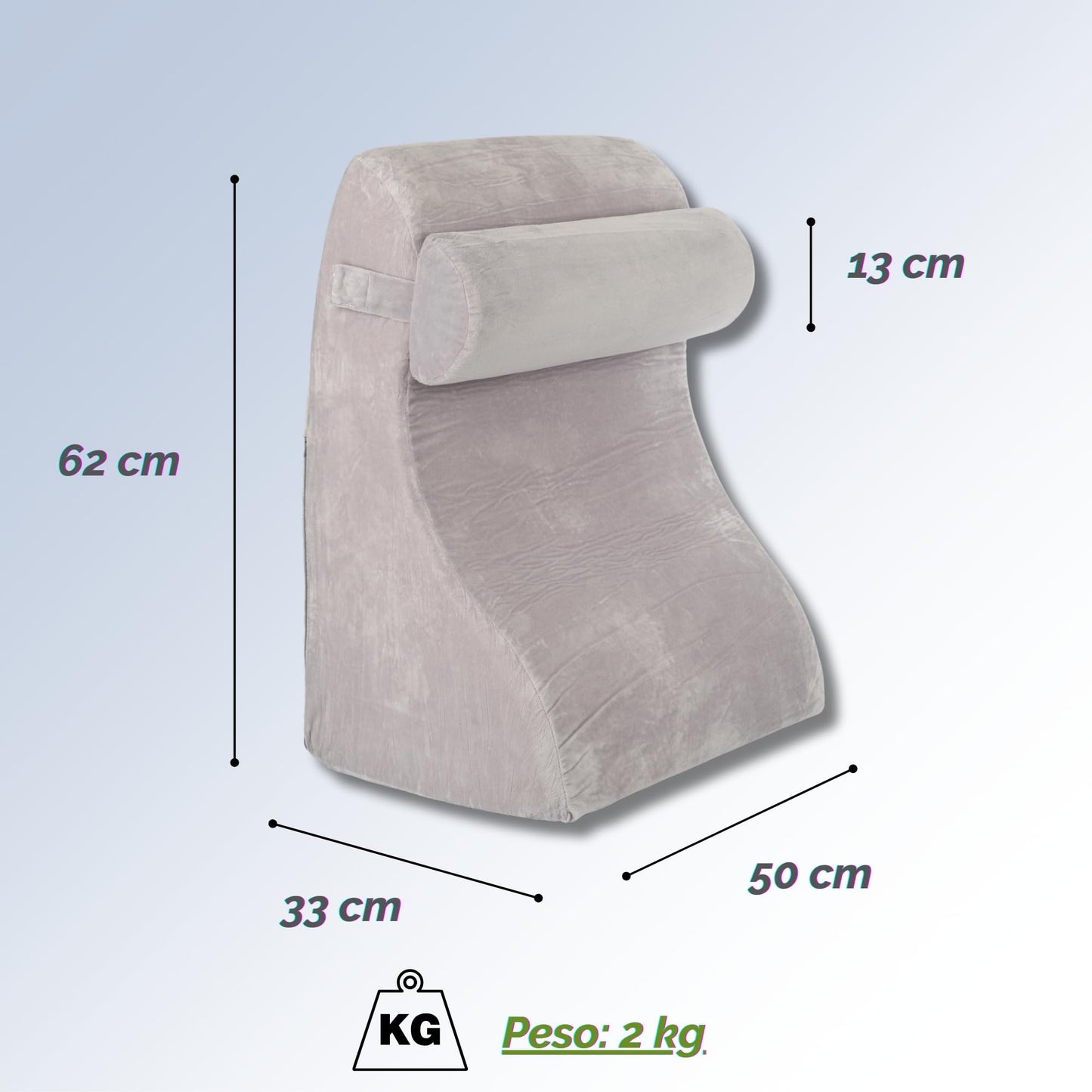Relivy - Reading Pillow with Memory Foam | Ergonomic Back & Wedge Pillow for Bed, Sofa & Couch | Orthopedic Support Pillow for Back Pain & Tension