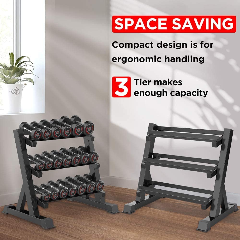 Dripex Dumbbell Rack, 90 x 50 x 93cm Adjustable weight plate stand, Dumbbell stand Capacity 500KG, Can hold dumbbells and kettlebells.