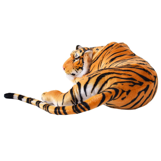 TE-Trend XXL Plush Tiger 80cm - Giant cuddly toy in realistic design - soft plush predator - cuddly tiger - stuffed tiger for kids and adults, perfect for snuggling & as a gift