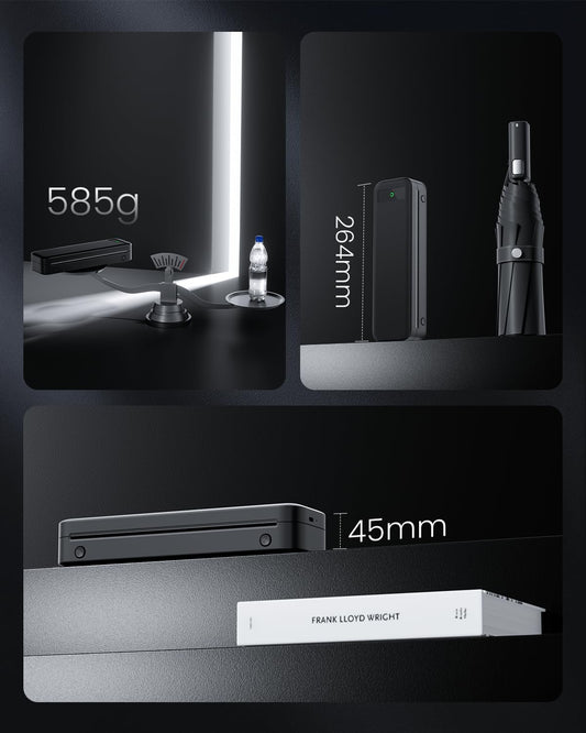 TATTMUSE Thermal Printer A4, 300DPI Bluetooth Mobile Printer, Receipt Printer, Learning, Portable Printer Compatible with Phone, Laptop, Monochrome Travel Printer Thermal Paper Only, Black