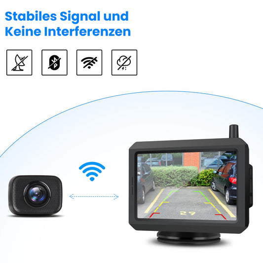 AUTO-VOX W7 5" LCD Wireless Digital Rearview Camera Set, with built-in wireless transmitter, Wireless Parking Assistance, Waterproof IP68 Night Vision
