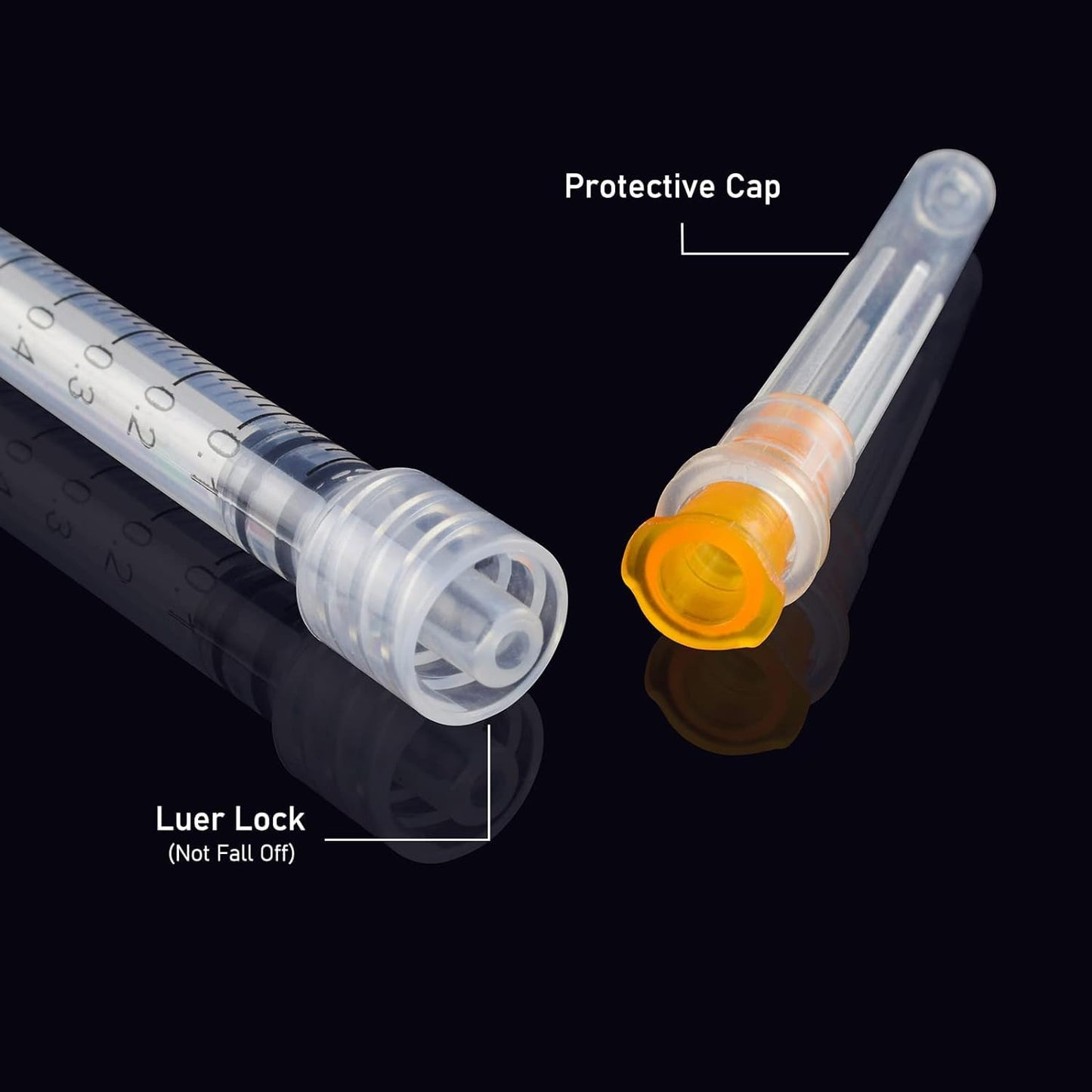 100pcs 1ml/cc 25G-25mm tip,Single Use Luer-Lock Independent Packaging, Easy to Use (100 pack)