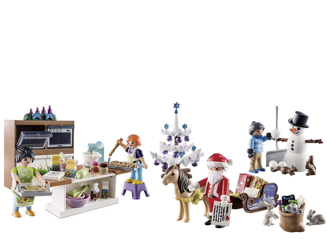 PLAYMOBIL Christmas 71088 Advent Calendar for kids: Christmas baking with cookie cutters, incl. toy bakery, toy for kids aged 4 and up.