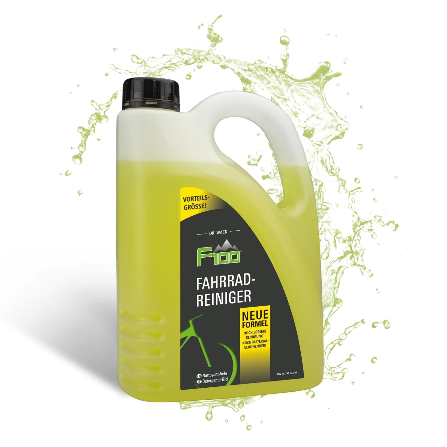 DR. WACK - F100 Bicycle Cleaner 2 Liter - Cleaning agent for the entire bicycle - Effective bicycle care product - Cleaning spray acid-free & gentle on materials - High-quality bicycle care.