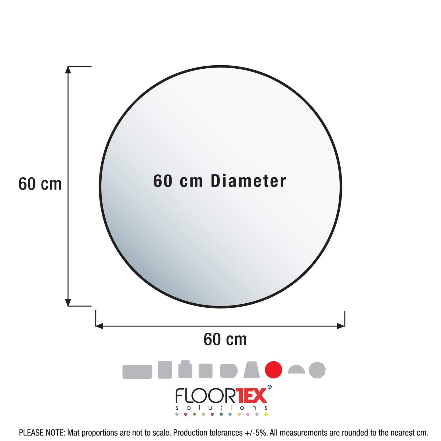 Floortex floor protection mat | Office chair pad ultimat | 60 cm diameter | made of original Floortex polycarbonate | transparent | round | for all floors