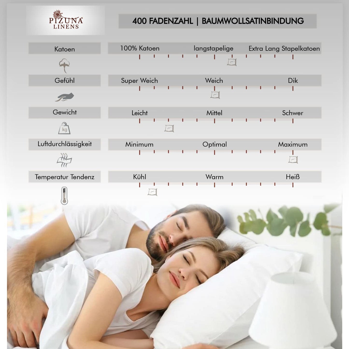 Pizuna Luxury Soft Satin 2-Pack Pillowcase 40x80 cm New Sage Green, 400 Thread Count Cotton Square Pillowcases, 100% Long Staple Cotton Pillowcase (New Sage Green, 40x80 cm)