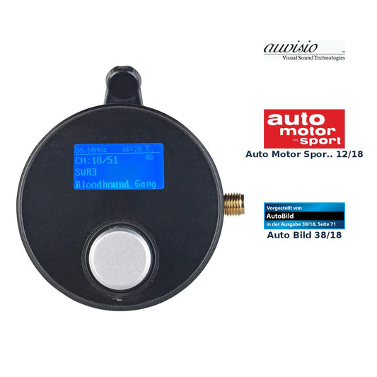 auvisio DAB adapter: DAB+/DAB receiver with FM transmitter, AUX audio output, for car/home stereo (DAB car radio, DAB adapter for car, hands-free calling)