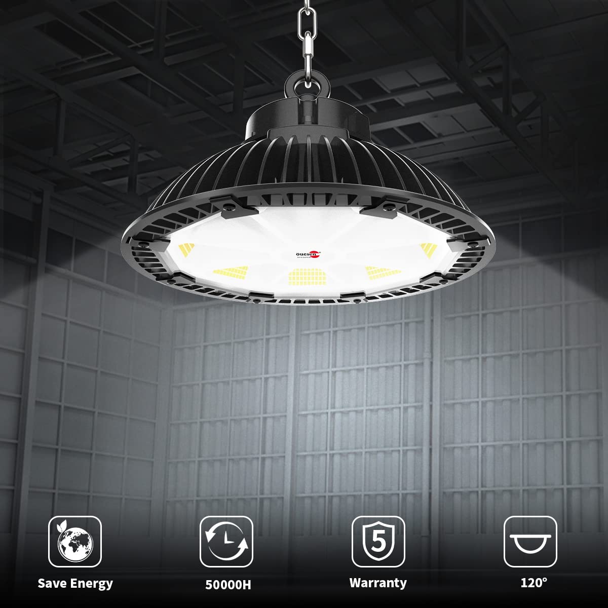 LED high bay lighting 200W, industrial LED high bay light 28000LM, IP65 waterproof UFO high bay light, industrial LED high bay light for workshop garage warehouse, cool white