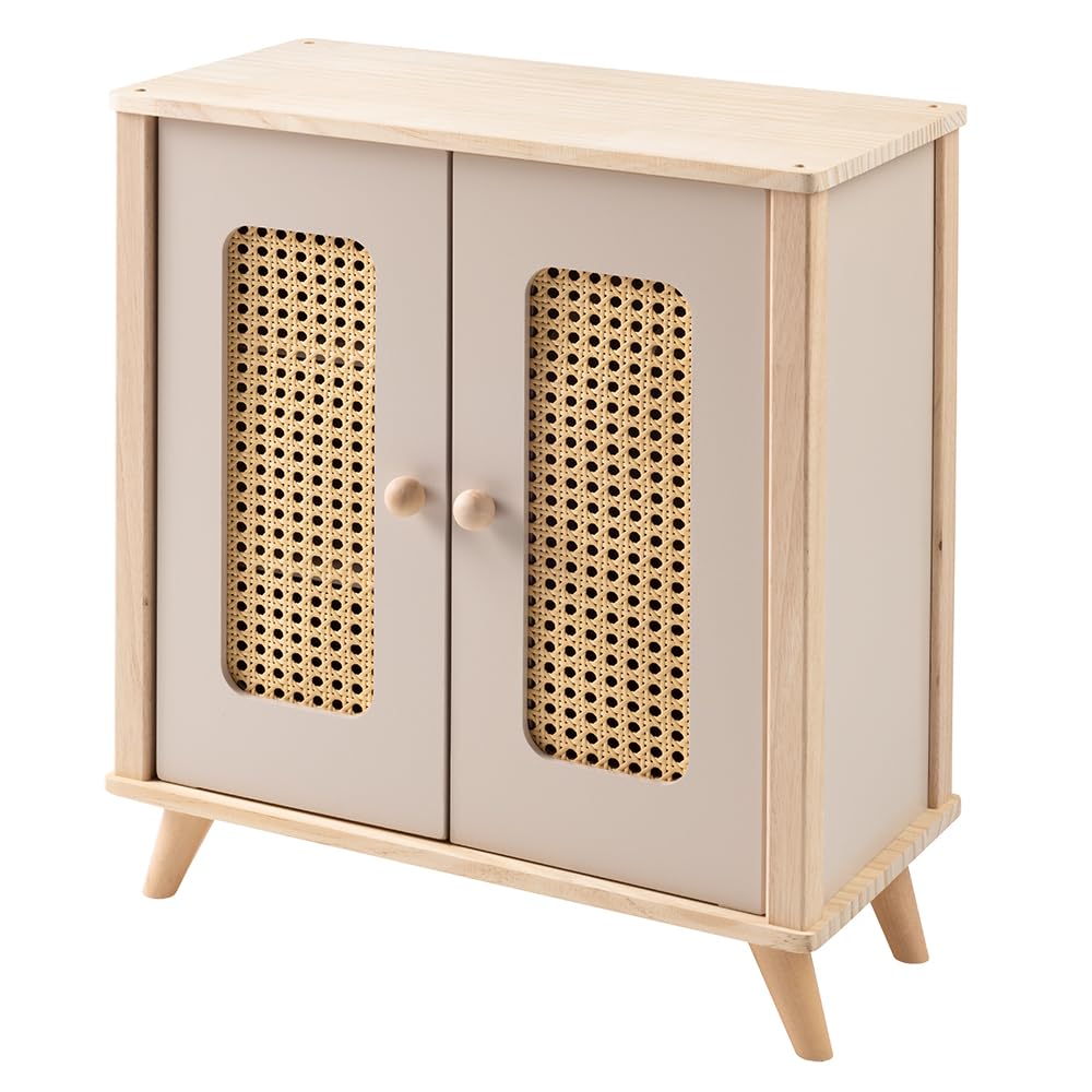 howa doll wardrobe wooden miniflowers doll furniture with clothes rail, shelves and 3 hangers 2660