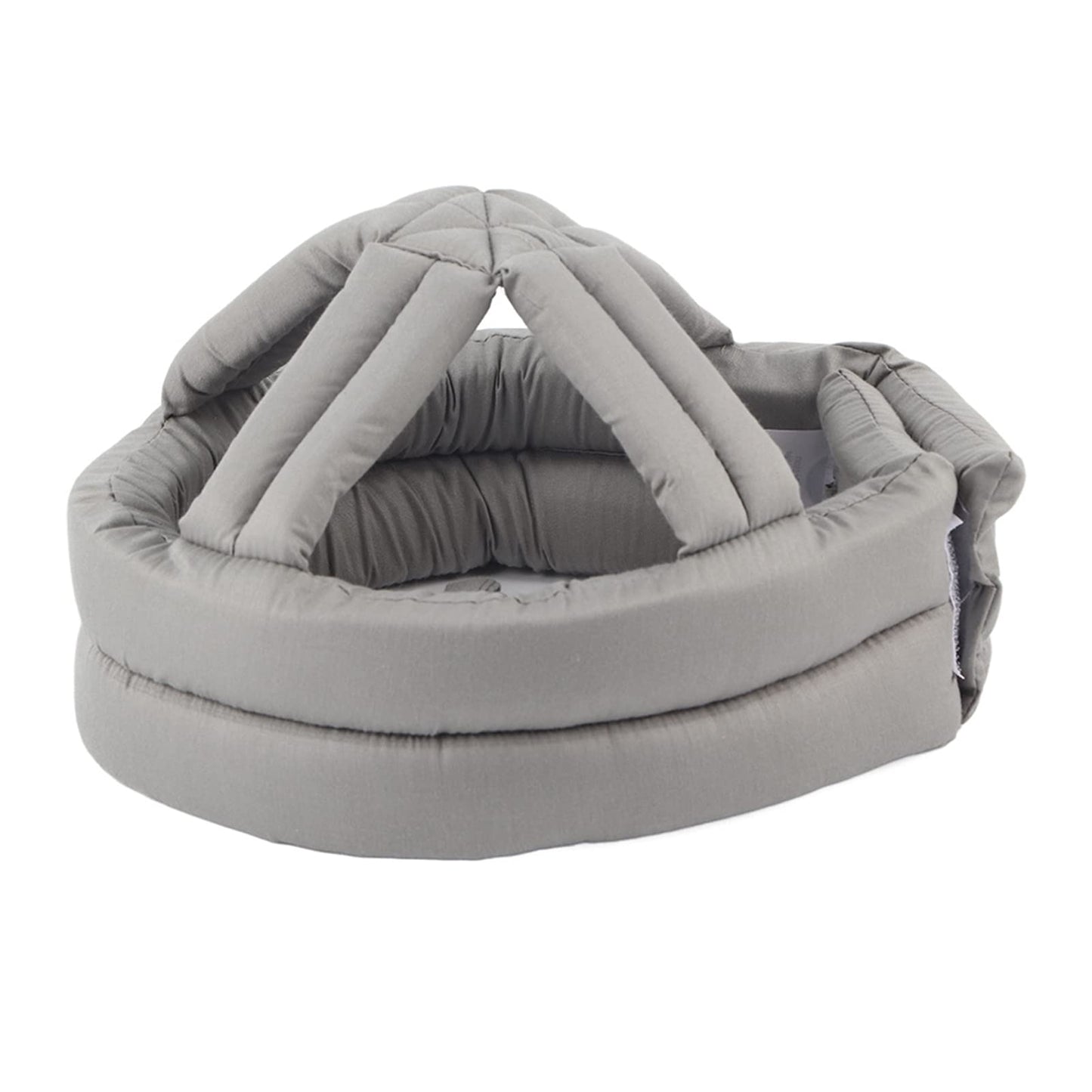 Anti-fall head protection helmet, protective hat for elderly individuals. Provides collision and fall protection. (Light gray top)